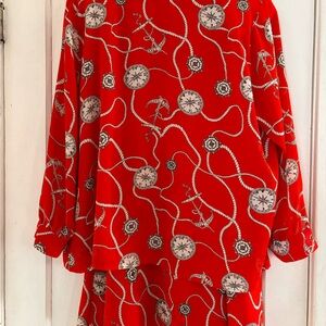 90’s nautical themed blouse and skirt set